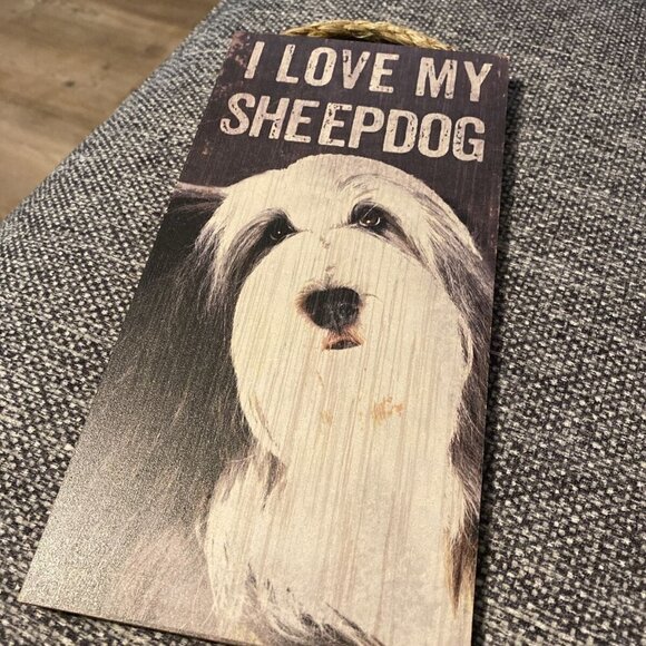 I Love My Sheepdog Wood Sign Home/Wall Decor - Picture 2 of 4